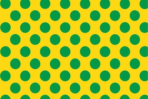 Seamless Pattern Green Circles on Yellow Background 스톡 일러스트