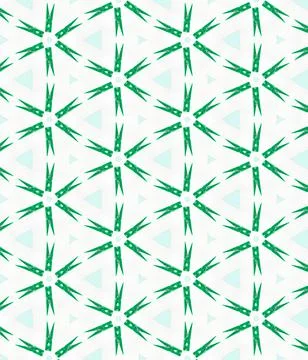 Seamless pattern of green clothespin against a white background. Stock Photos
