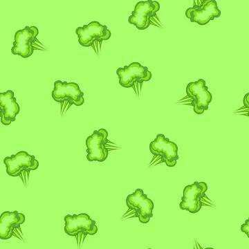 Seamless pattern green cloud of poison gas or smoke Stock Illustration