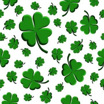Seamless pattern green clover leaf decorative on a white background イラスト素材