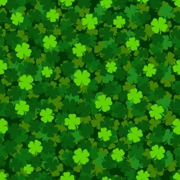 Seamless pattern green clover leaf decorative on a dark green background イラスト素材