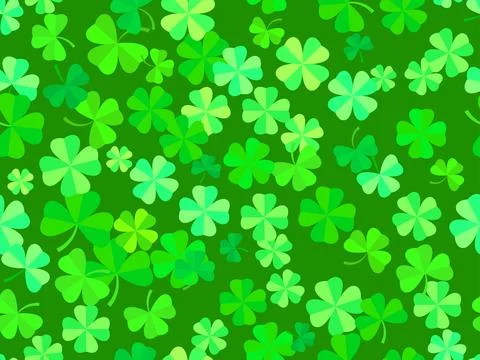 Seamless pattern with green clover leaves for St. Patrick's Day. Trefoil an.. Stock-Illustration