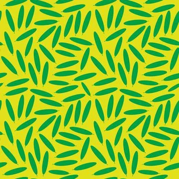 Seamless pattern with green cucumbers, on yellow background trend of the seas Stock Illustration