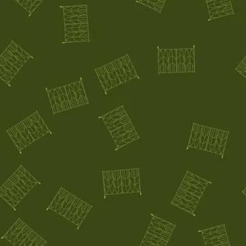 Seamless pattern green decorative iron gate separating exterior boundary Stock Illustration