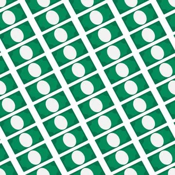 Seamless pattern of green dollars banknotes. Banknotes in a row diagonally... Stock Illustration