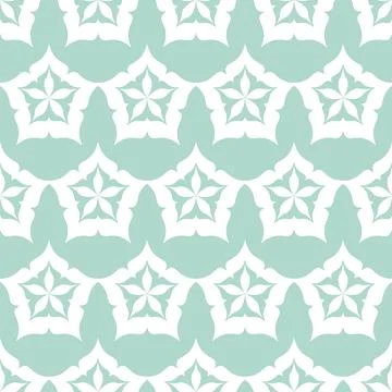 Seamless pattern green emerald star night sky, simple flat background Illustrazione stock