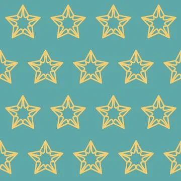 Seamless pattern green emerald star night sky, background for design Stock Illustration