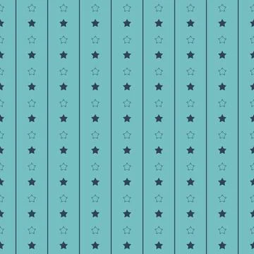 Seamless pattern green emerald star night sky, simple flat background Illustrazione stock