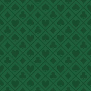 Seamless Pattern Of Green Fabric Poker Table Stock Illustration