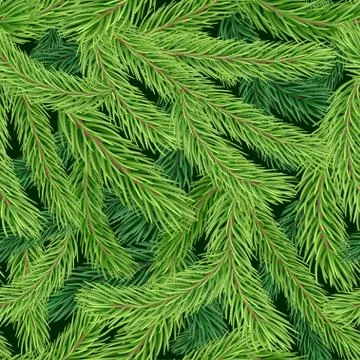 Seamless pattern with green fir tree branch 스톡 일러스트