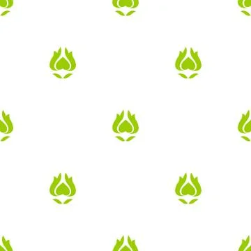 Seamless pattern of green flower. Vector illustration. Stock Illustration