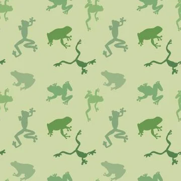 Seamless  pattern of green frog Stock Illustration