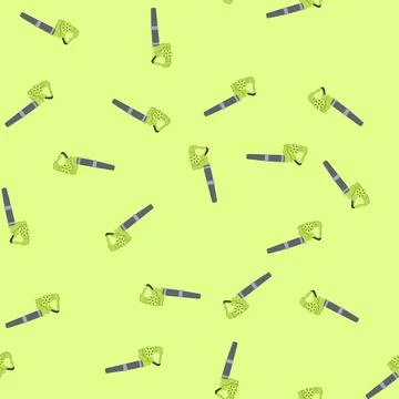 Seamless pattern green garden leaf blower cleaning tool Stock Illustration