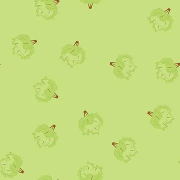 Seamless pattern green garden shrub cartoon vector Stock Illustration