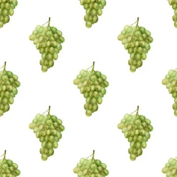 Seamless pattern with green grape Stock Illustration