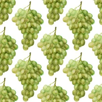 Seamless pattern with green grape Illustrazione stock