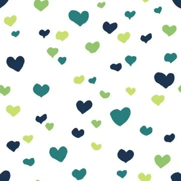 Seamless pattern with green hearts Illustrazione stock