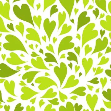 Seamless pattern with green hearts for your design Stock Illustration