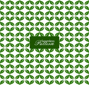 Seamless Pattern with Green Leaf Circles in Eco Friendly Design Illustrazione stock