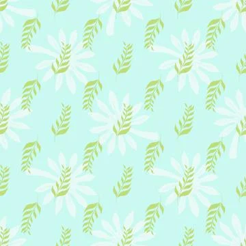 Seamless pattern with green leaves and heart. Nature concept. Background for  Illustrazione stock