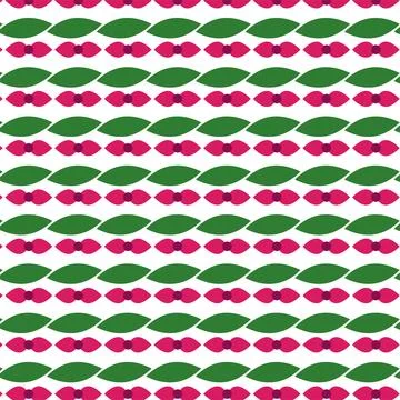 Seamless pattern of green leaves and pink dots Stock Illustration