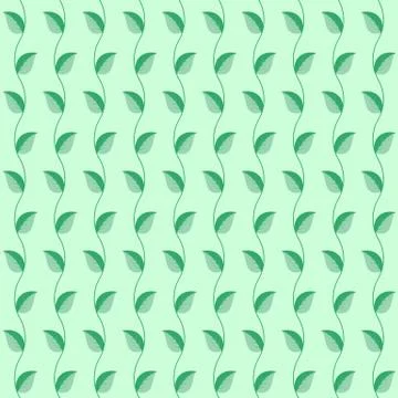 Seamless  pattern green leaves for background. Vector Stock Illustration
