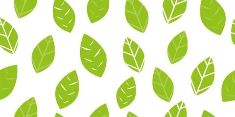 Seamless pattern from green leaves. Ecological concept. Vector illustration. Stock Illustration