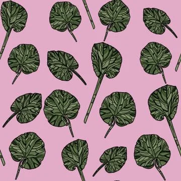 Seamless pattern with green leaves. Stock Illustration