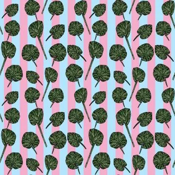 Seamless pattern with green leaves. Illustrazione stock