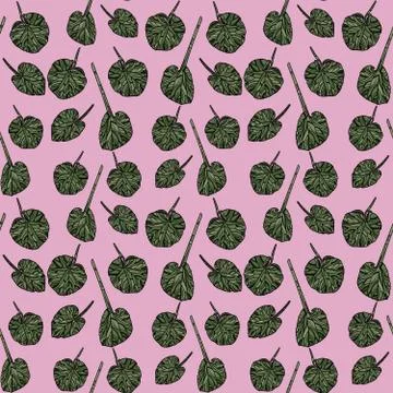 Seamless pattern with green leaves. Illustrazione stock