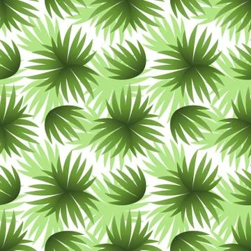 Seamless Pattern, Green Leaves Stock Illustration
