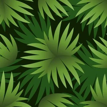 Seamless Pattern, Green Leaves Stock Illustration