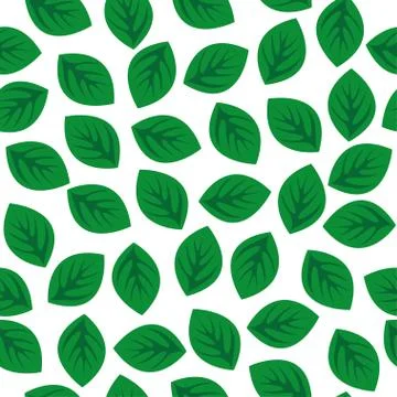 Seamless pattern with green leaves Stock Illustration