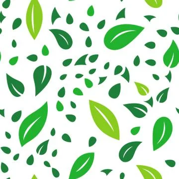 Seamless pattern green leaves. Stock Illustration