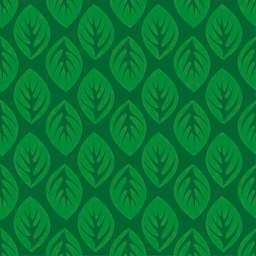 Seamless pattern with green leaves Stock Illustration