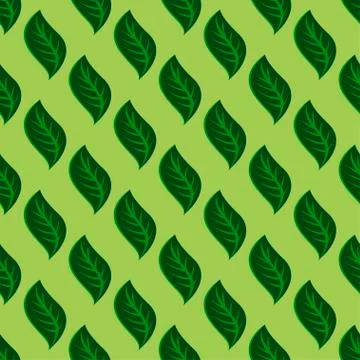 Seamless pattern with green leaves Stock Illustration