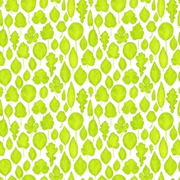 Seamless pattern of green leaves Stock Illustration