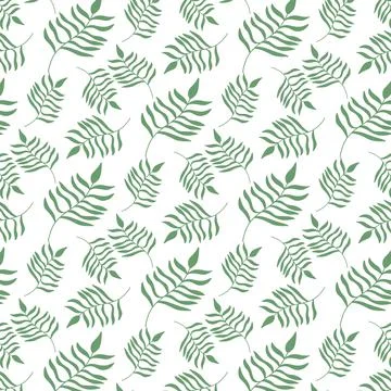 Seamless pattern with green leaves. Illustrazione stock