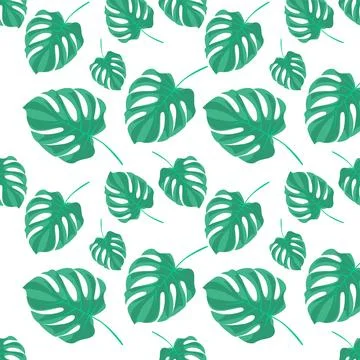 Seamless pattern with green leaves Stock Illustration