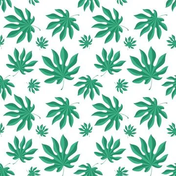 Seamless pattern with green leaves Stock Illustration