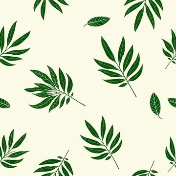 Seamless Pattern of Green Leaves Illustration