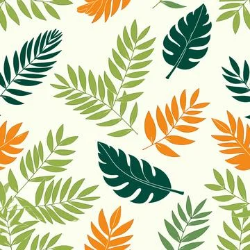 Seamless Pattern of Green Leaves イラスト素材