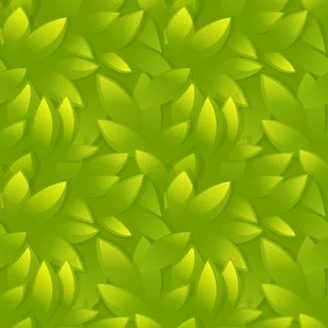 Seamless pattern green leaves, plant wallpaper for design. Stock Illustration