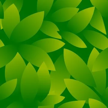 Seamless pattern green leaves repeating wallpaper for design. Stock Illustration