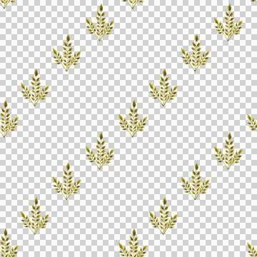 Seamless pattern of green leaves, twigs, hand drawn watercolor on white Illustrazione stock