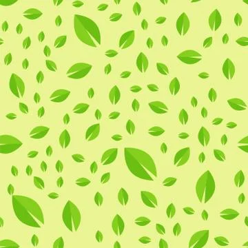 Seamless pattern with green leaves vector illustration nature leaf design floral Illustrazione stock