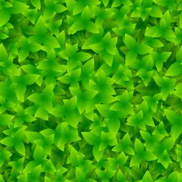 Seamless pattern with green leaves vector background Stock Illustration