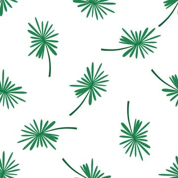Seamless pattern of green leaves. Vector elements on a white background in a Illustrazione stock