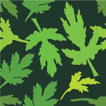 Seamless pattern with green leaves vector design Stock Illustration