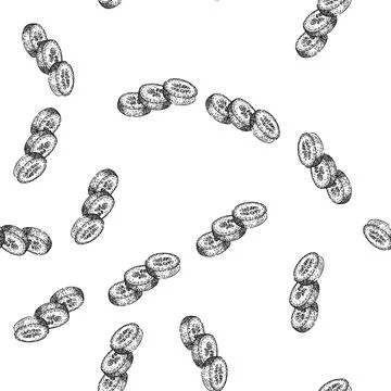 Seamless pattern green marrow vegetable sketch hand drawn イラスト素材